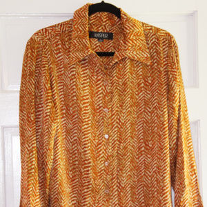 Kasper Blouse Long Sleeve Size 14 100% Silk